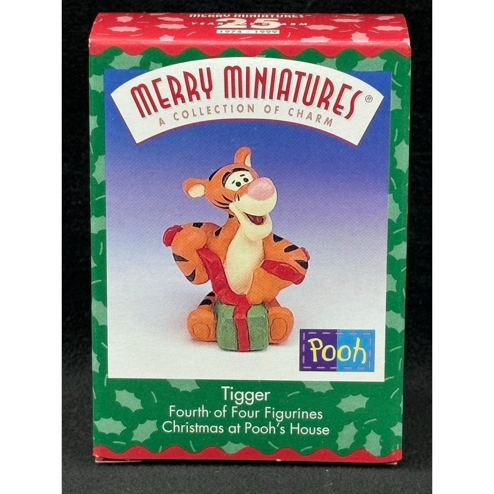 Vtg 1999 Hallmark Merry Miniatures TIGGER Christmas at Poohs House Collection #4